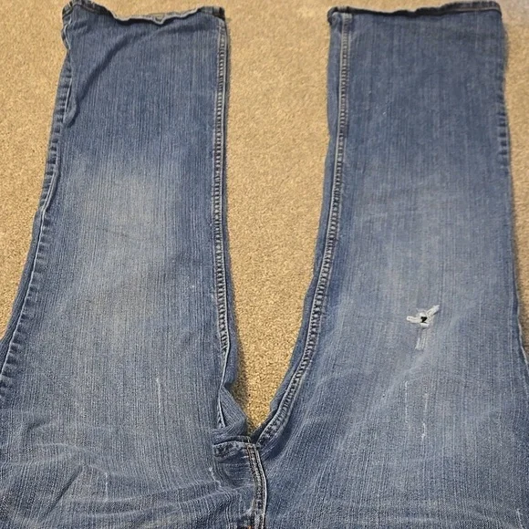 Paris Blues Jeans Womens Size 17 Light Blue Distressed Flare Leg - Picture 7 of 14